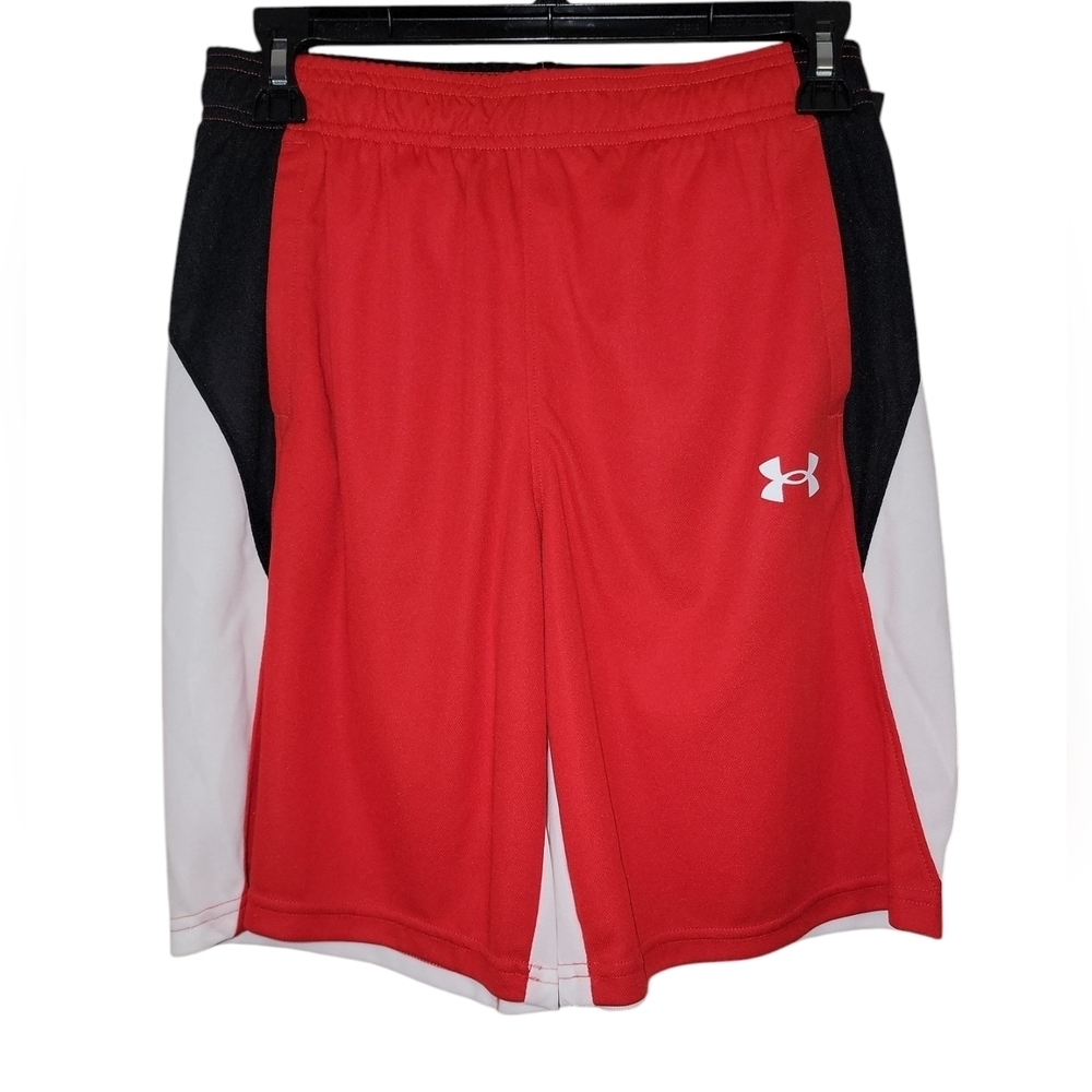 Under Armour Youth Red and Black Athletic Shorts Size Youth Large NWT!